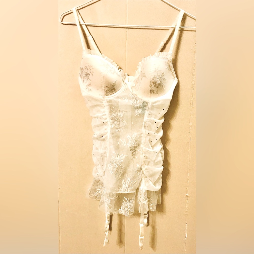 Vintage Victoria Secret Embroidered Sparkle Lingerie Corset